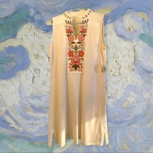 Beautiful Spartina 449 NWT SIZE M Cordelia Blossom Tunic Cream embroidered dress